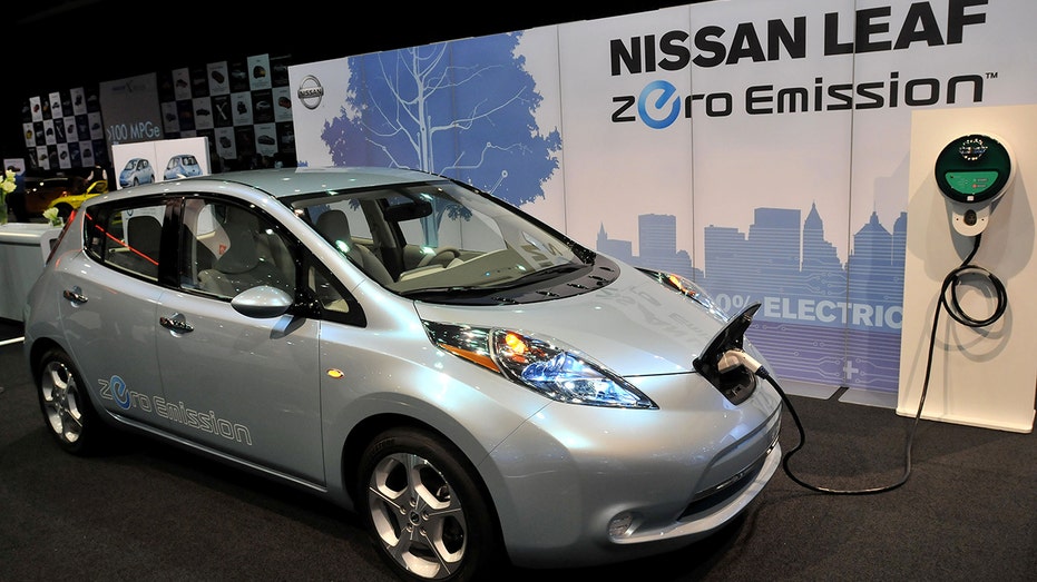 Nissan Leaf at the auto show